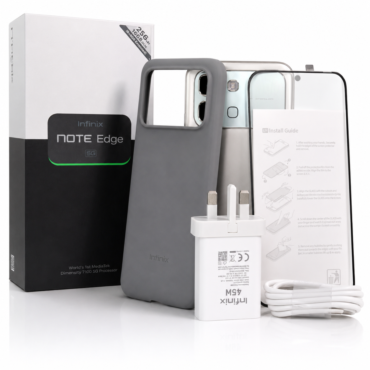 Infinix Note Edge 256 Go + 16 Go RAM 5G – Batterie 6500 mAh | Livraison Gabon | Kadmarket